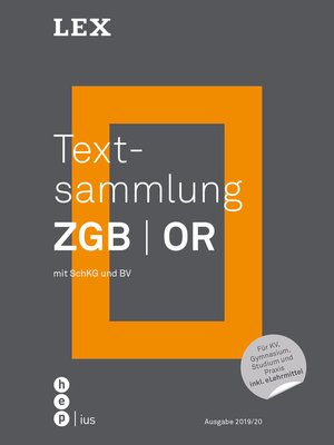 cover image of Textsammlung ZGB OR (Print inkl. eLehrmittel). Mit SchKG und BV